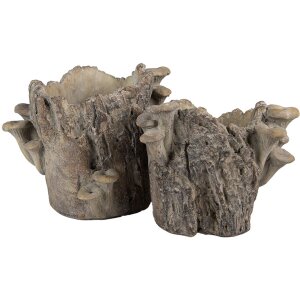 Clayre & Eef Doniczka Pień Drzewa Brąz Beż 24x18x18 cm