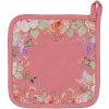 Clayre & Eef FFA45P Rękawica Kuchenna Różowa z Kwiatowym Wzorem 20x20 cm