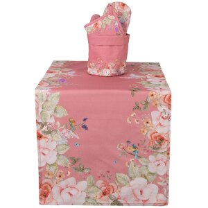Clayre & Eef Koszyczek na Pieczywo Romantyczny Wzór Kwiatowy 15x16cm