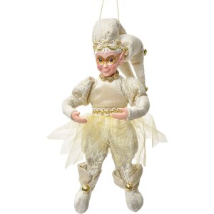 Clayre & Eef 66216 Dekoracja Wisząca Elf Beżowo-Złota...