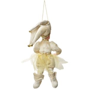 Clayre & Eef 66216 Dekoracja Wisząca Elf Beżowo-Złota 28 cm