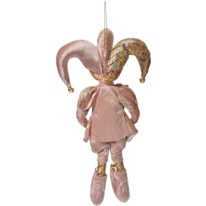 Clayre & Eef Dekoracja Wisząca Elf Różowo-Złota 20x8x37 cm