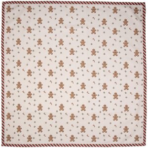 Obrus Clayre & Eef CGM01 100x100 cm Beżowo-Brązowy