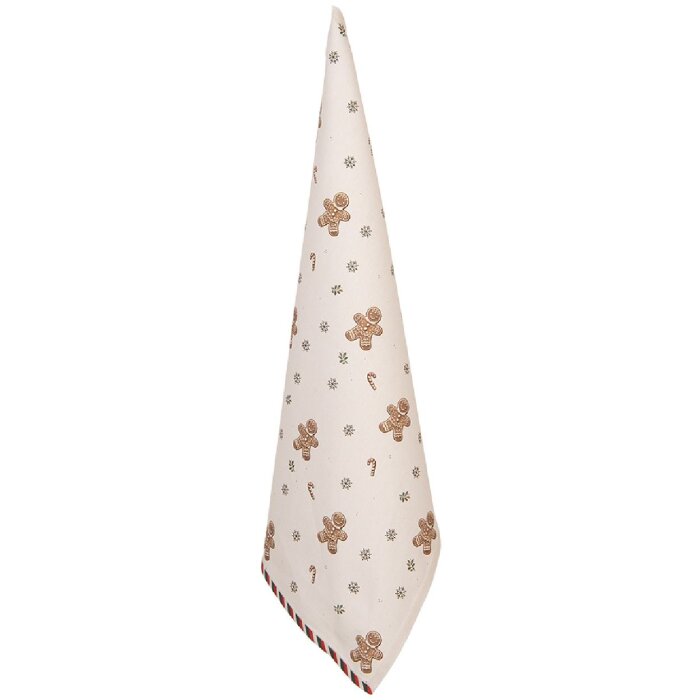 Clayre & Eef CGM42 Ścierka kuchenna 50x70 cm Beżowo-brązowa