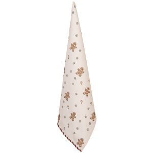 Clayre & Eef CGM42 Ścierka kuchenna 50x70 cm Beżowo-brązowa