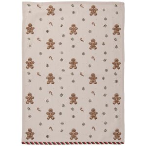 Clayre & Eef CGM42 Ścierka kuchenna 50x70 cm Beżowo-brązowa
