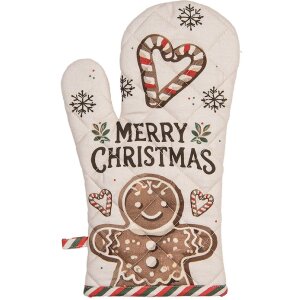 Clayre & Eef Rękawica Kuchenna 18x30 cm Beżowo-Brązowa