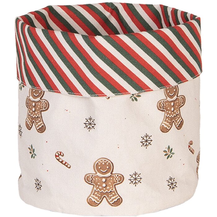 Clayre & Eef CGM50 Koszyk na pieczywo beżowo-brązowy 15x16 cm