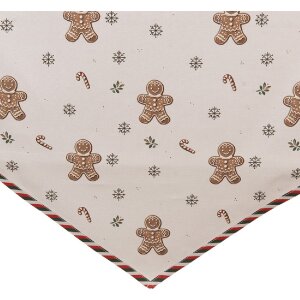 Clayre & Eef CGM65 Obrus na stół 50x160 cm Beżowo-brązowy
