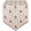 Clayre & Eef CGM65 Obrus na stół 50x160 cm Beżowo-brązowy