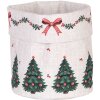 Clayre & Eef Kosz na Pieczywo Beżowo-Zielono-Czerwony 15x16 cm