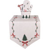 Clayre & Eef Kosz na Pieczywo Beżowo-Zielono-Czerwony 15x16 cm