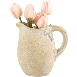 Clayre & Eef Dekoracyjna dzbanka 20x15x20 cm Żółto-Zielona