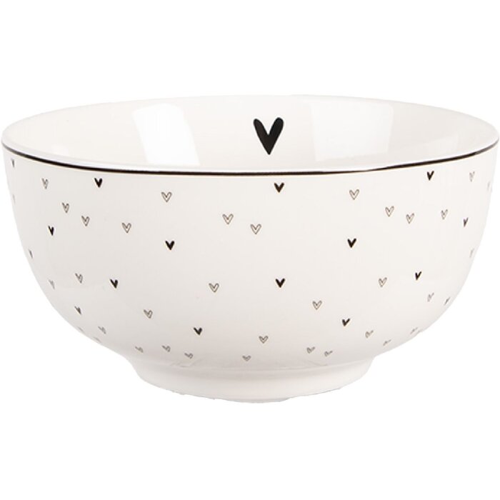 Clayre & Eef Miska 14x7 cm 500 ml Biało-Czarna