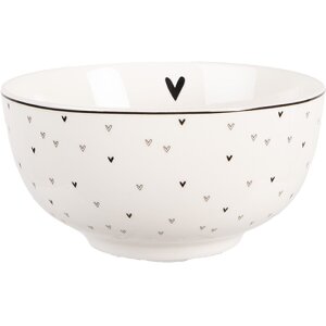 Clayre & Eef Miska 14x7 cm 500 ml Biało-Czarna