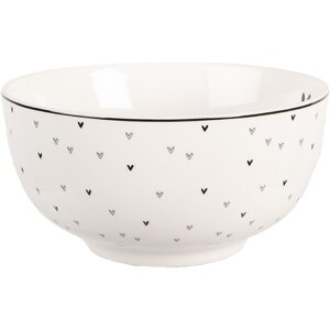 Clayre & Eef Miska 14x7 cm 500 ml Biało-Czarna