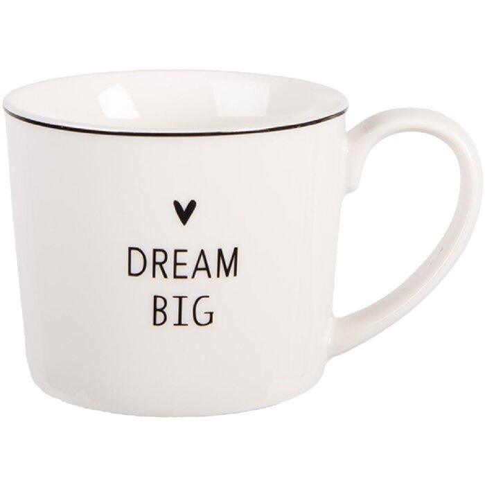 Clayre & Eef Kubek Porcelanowy 275 ml Biało-Czarny