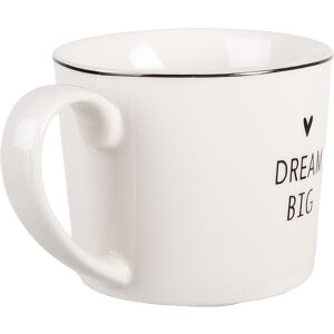 Clayre & Eef Kubek Porcelanowy 275 ml Biało-Czarny