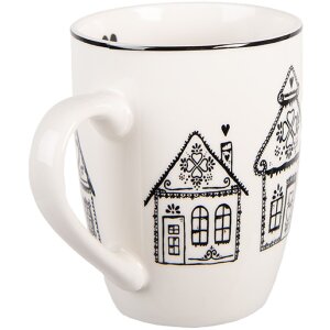 Clayre & Eef Kubek 350 ml Beżowo-Czarny