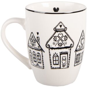 Clayre & Eef Kubek 350 ml Beżowo-Czarny