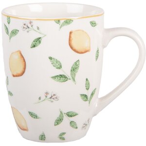 Clayre & Eef Kubek LELMU0001 350ml Biały Żółty