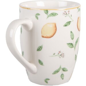 Clayre & Eef Kubek LELMU0001 350ml Biały Żółty