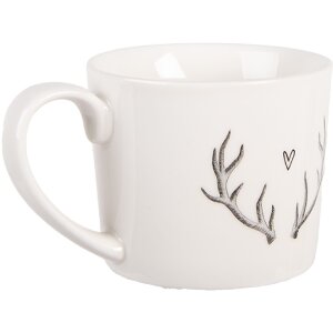 Clayre & Eef NWVMU Kubek 275 ml Biało-Szary