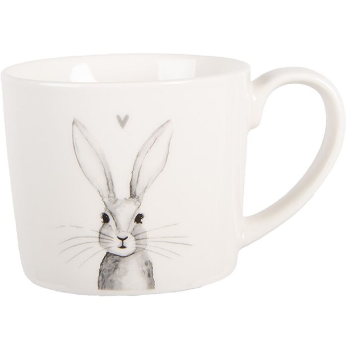 Clayre & Eef RUBMU Kubek 275ml Biało-Szary