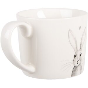 Clayre & Eef RUBMU Kubek 275ml Biało-Szary