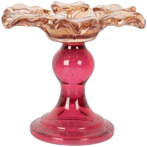 Clayre & Eef Świecznik na tealighty Pomarańczowo-Różowy 14x11 cm