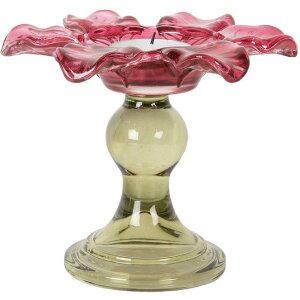 Clayre & Eef Świecznik Tealight Szkło Ø 14x11 cm
