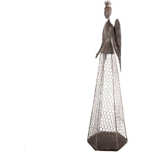 Clayre & Eef Anioł Dekoracyjny 28x19x75 cm Brąz-Beżowy