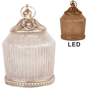 Clayre & Eef 6GL5216 Dekoracja LED Ø 8x12 cm Różowa