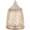 Clayre & Eef Lampka LED ze szkła Ø9x14 cm Beige
