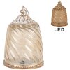 Clayre & Eef Lampka LED ze szkła Ø9x14 cm Beige
