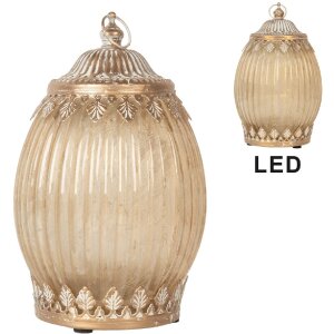 Clayre & Eef 6GL5220 Dekoracja szklana LED 11x18 cm