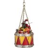 Clayre & Eef Dekoracja Bęben Ø 12x16/27 cm Żółto-Czerwony