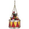 Clayre & Eef Dekoracja Bęben Ø 12x16/27 cm Żółto-Czerwony