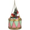 Clayre & Eef Dekoracja Bęben 21x34/43 cm Różowo-Zielona