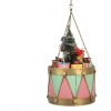 Clayre & Eef Dekoracja Bęben 21x34/43 cm Różowo-Zielona