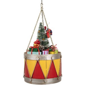 Clayre & Eef 6Y5867Y Dekoracja Bęben Ø 21x34/43 cm Żółto-Czerwony