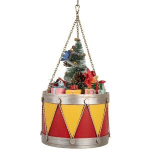 Clayre & Eef 6Y5867Y Dekoracja Bęben Ø 21x34/43 cm Żółto-Czerwony