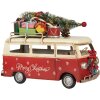 Clayre & Eef Autobus Dekoracyjny 38x16x28 cm Czerwono-Beżowy