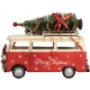 Clayre & Eef Autobus Dekoracyjny 38x16x28 cm Czerwono-Beżowy
