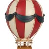Clayre & Eef Dekoracja Balon na Gorącym Powietrzu 26x42 cm Czerwono-Beżowa