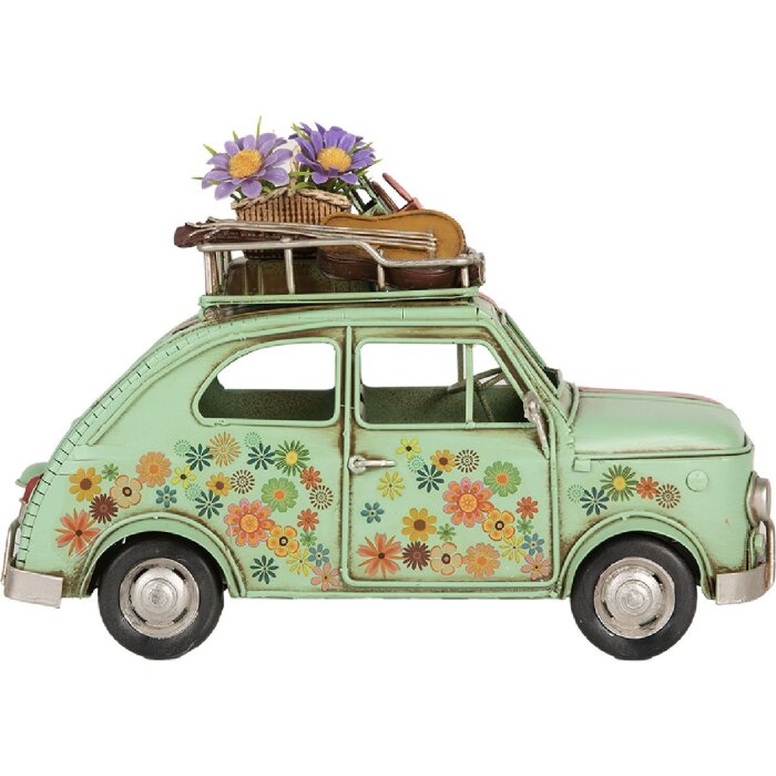 Clayre & Eef Auto Retro Zielony 26x12x18 cm