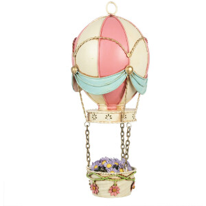 Clayre & Eef Balon na gorące powietrze Ø 14x29 cm Różowo-Beżowy