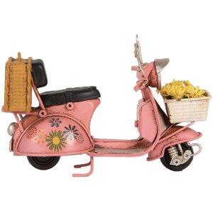 Clayre & Eef 6Y5879 Mini Skuter Retro 12x6x8 cm Rosa Beige