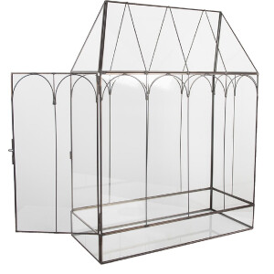 Clayre & Eef Mini Szklarnia Dekoracyjna 35x15x46 cm Czarno-Transparentna
