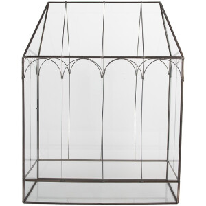 Clayre & Eef Mini Szklarnia Dekoracyjna 35x15x46 cm Czarno-Transparentna